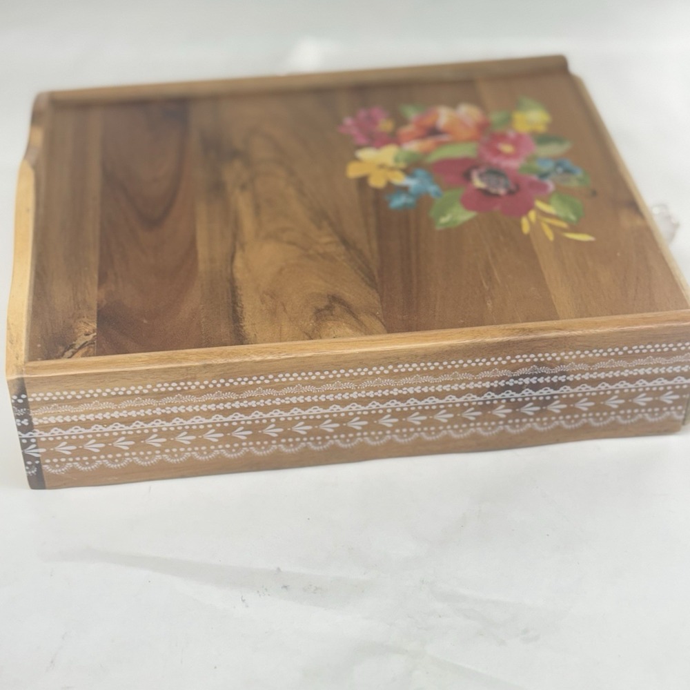 The Pioneer Woman Wildflower Whimsy 4-Compartment Wood Coffee Pod Organizer - Picture 3 of 7